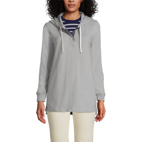 Draper James x Lands' End Women's Plus Size Serious Sweats Snap Neck  Pullover