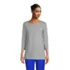 Women's 3/4 Sleeve Heavyweight Jersey Boatneck Button Back Tunic, Front