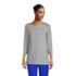 Women's 3/4 Sleeve Heavyweight Jersey Boatneck Button Back Tunic, Front