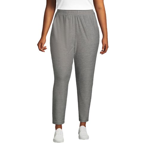 Lands' End Women's Plus Size Serious Sweats Ankle Sweatpants - 1x - Gray  Heather