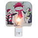 Northlight 4" Glass Snowman and Penguins Christmas Night Light, Front