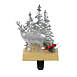 Northlight Galvanized Metal Deer and Trees Christmas Stocking Holder, Front