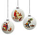 Northlight Norman Rockwell Painting Christmas Glass Disc Ornament Set of 3, Front