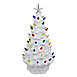 Northlight 14.5" Retro Tabletop White Ceramic Christmas Tree with LED Lights, Front