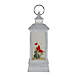Northlight 11" Christmas LED Light Cardinal Birds Lantern Snow Globe, Front