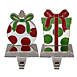 Northlight Red and Green Ornament and Gift Christmas Stocking Holder - Set of 2, Front