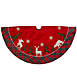 Northlight 48" Tree and Reindeer Plaid Velvet Christmas Tree Skirt, Front