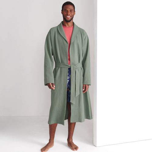 Lands' End Men's Flannel Robe - Large - Deep Sea Navy : Target