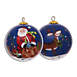 Inner Beauty Santa and Reindeer Glass Ball Ornament, Front