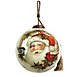 Inner Beauty Santa Winter Forest Wreath Glass Ball Ornament, Front