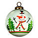 Inner Beauty Holiday Snowman Glitter Christmas Glass Ball Ornament, Front