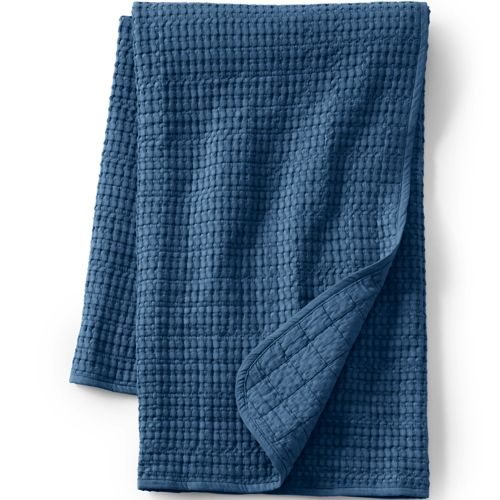 Cotton Waffle Textured Throw Blanket Lands' End