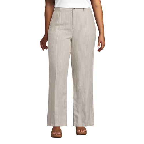 Women's Plus Size Lands' End Flex Mid Rise Pull On Crop Pants