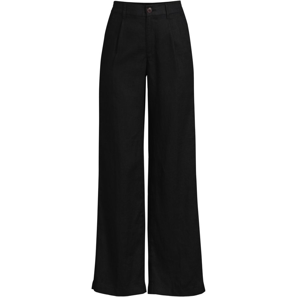 HEEKPEK Linen Pants for Women High Waisted Trousers Straight Wide