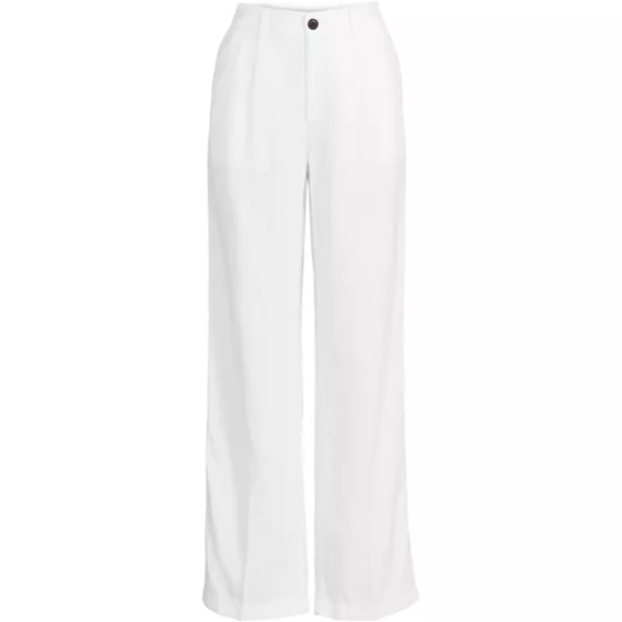 Women's High Rise Wide Leg Linen Pleated Pants - primary