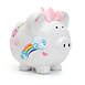 Child to Cherish Ceramic Hand Painted Unicorns and Rainbows Piggy Bank, alternative image