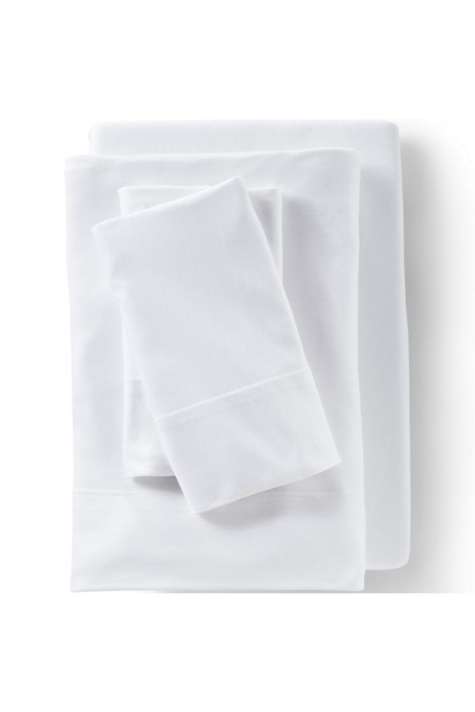 Lands' End School Uniform Lightweight Stretch Modal Jersey Heathered Bed Sheet Set
