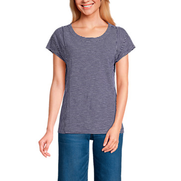 Baumwoll-Jerseyshirt mit kurzen Ärmeln für Damen image number 0