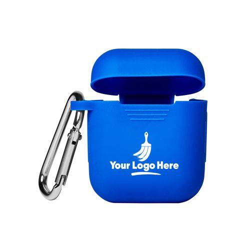 Custom Logo Silicone Earbud Case Cover with Carabiner