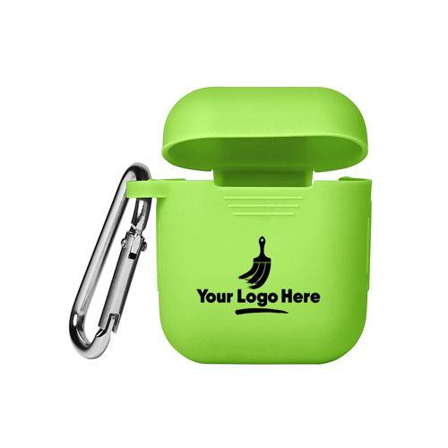 Custom Logo Silicone Earbud Case Cover with Carabiner