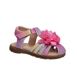 Laura Ashley Toddler Girls Flower T Strap Closed Toe Flat Sandals, Front