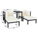 Safavieh Ronson 5 Piece Outdoor Dark Slate Wood Sectional Patio Furniture Set, alternative image