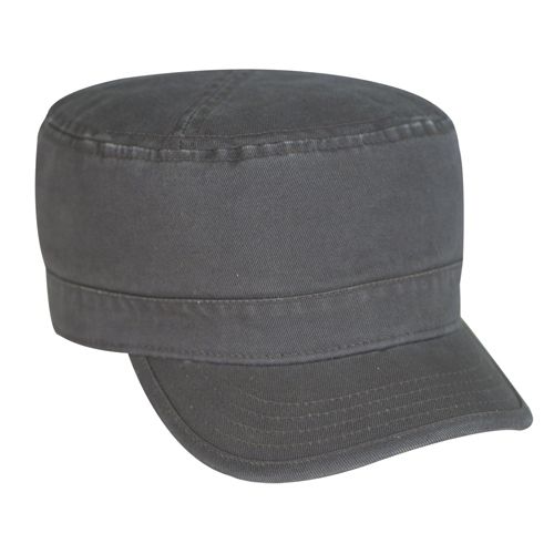 Washed Twill Custom Embroidered Military Cap with Short Visor