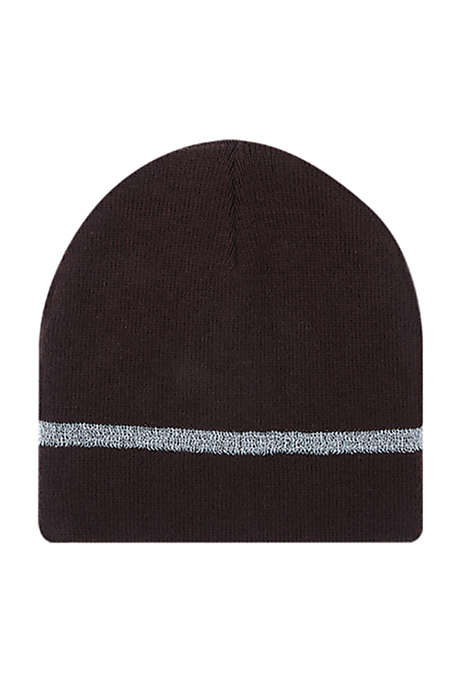 8 Inch Custom Logo Knit Beanie Winter Hat with Reflective Stripe