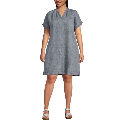 Linen Button Dresses | Lands' End