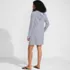 Women's Cotton Jersey Long Sleeve Hooded Swim Cover-up Dress, Back