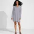 Women's Cotton Jersey Long Sleeve Hooded Swim Cover-up Dress, Front