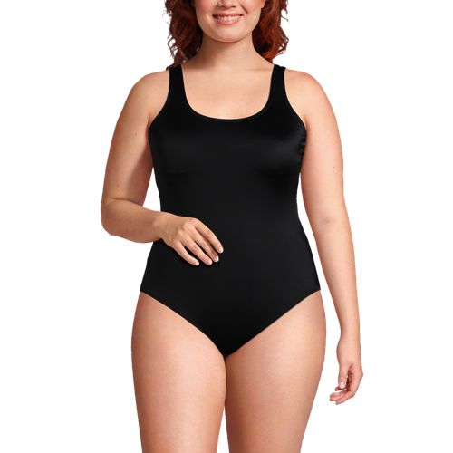 Women's Plus Size DD-Cup Keyhole High Neck Modest Tankini Top Swimsuit  Adjustable Straps Print