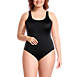 Women's Plus Size Chlorine Resistant Scoop Neck High Leg Soft Cup Tugless Sporty One Piece Swimsuit, Front