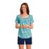 Women's Short Sleeve Light Weight Smocked Square Neck Top, Front