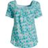 Women's Short Sleeve Light Weight Smocked Square Neck Top, Front