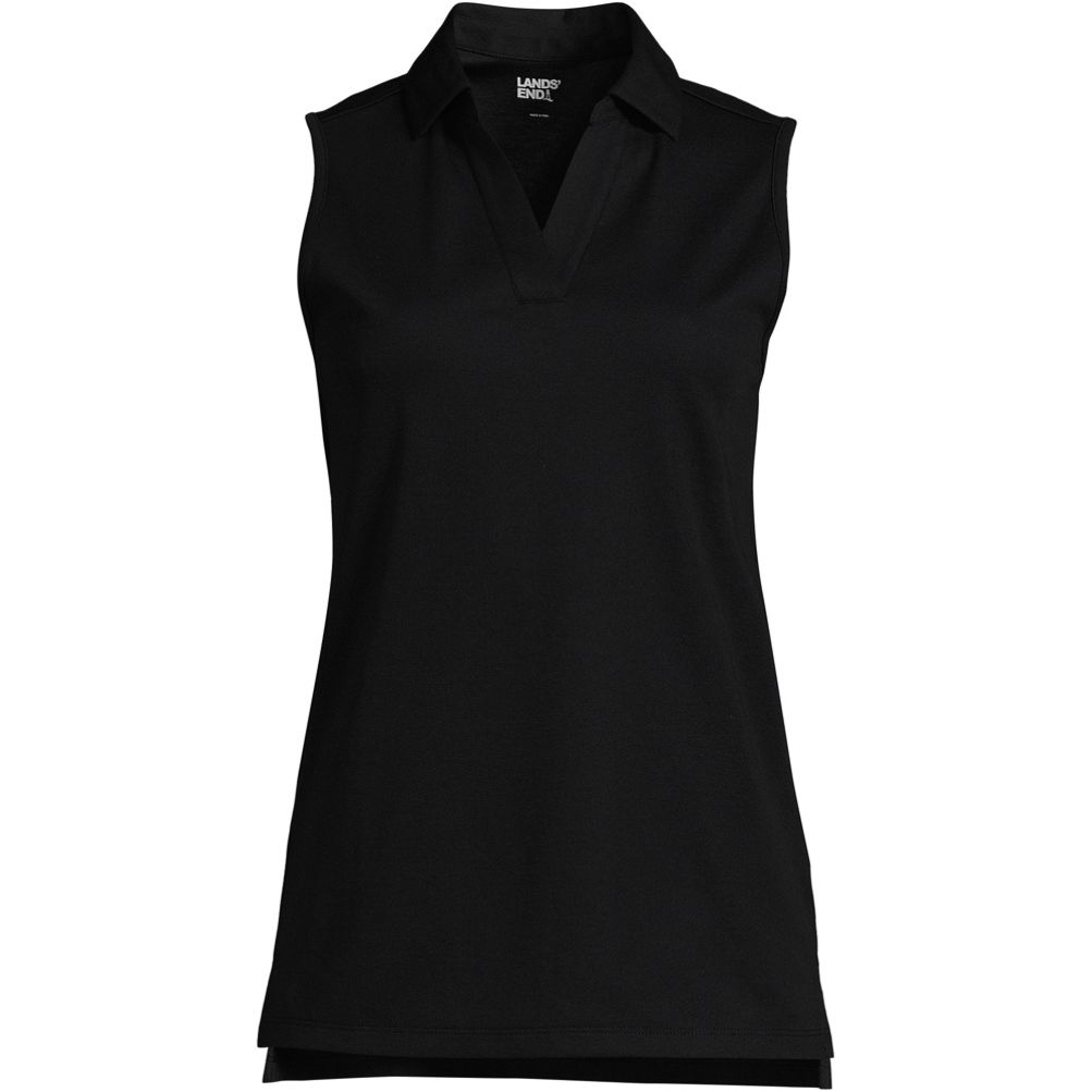 Black sleeveless 2024 polo shirt ladies