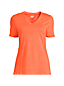 T-Shirt en Lin et Coton à Manches Courtes et Col V, Femme Stature Standard image number 1