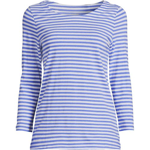 T-Shirt en Lin et Coton à Manches 3/4, Femme Stature Standard image number 1