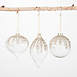Sullivans Gold Pine Branch Christmas Glass Ornaments - Set of 3, Front