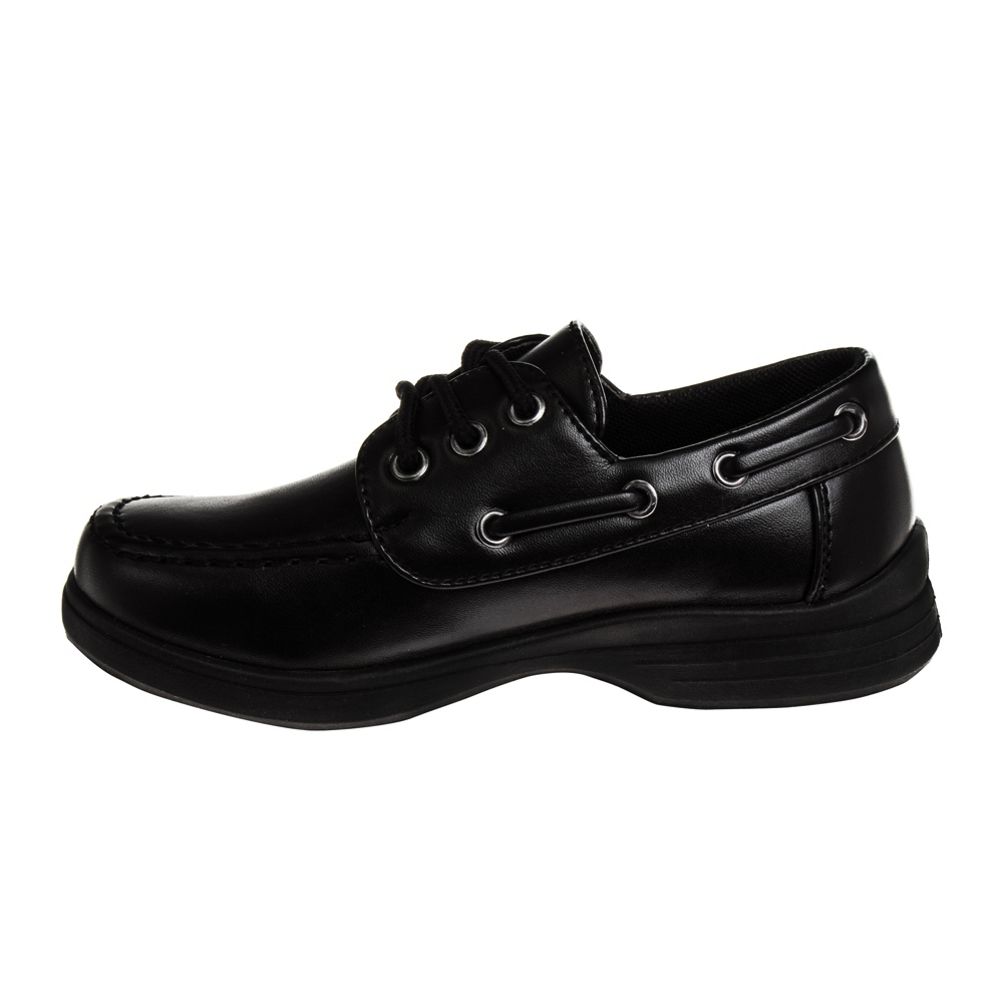 Kids black cheap boat shoes