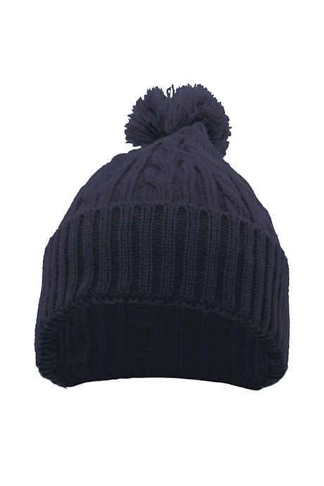 Pacific Headwear Custom Logo Cable Knit Pom Pom Beanie Winter Hat