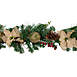 Northlight 6' Artificial Burlap Poinsettia Mixed Pine and Berries Christmas Garland, alternative image