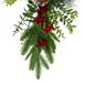Northlight 28" Artificial Berry Pine and Eucalyptus Christmas Teardrop Swag, alternative image