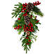 Northlight 28" Artificial Berry Pine and Eucalyptus Christmas Teardrop Swag, Front