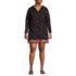 Women's Plus Size Cotton Jersey Long Sleeve Hooded Swim Cover-up Dress, Front