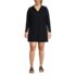 Women's Plus Size Cotton Jersey Long Sleeve Hooded Swim Cover-up Dress, Front