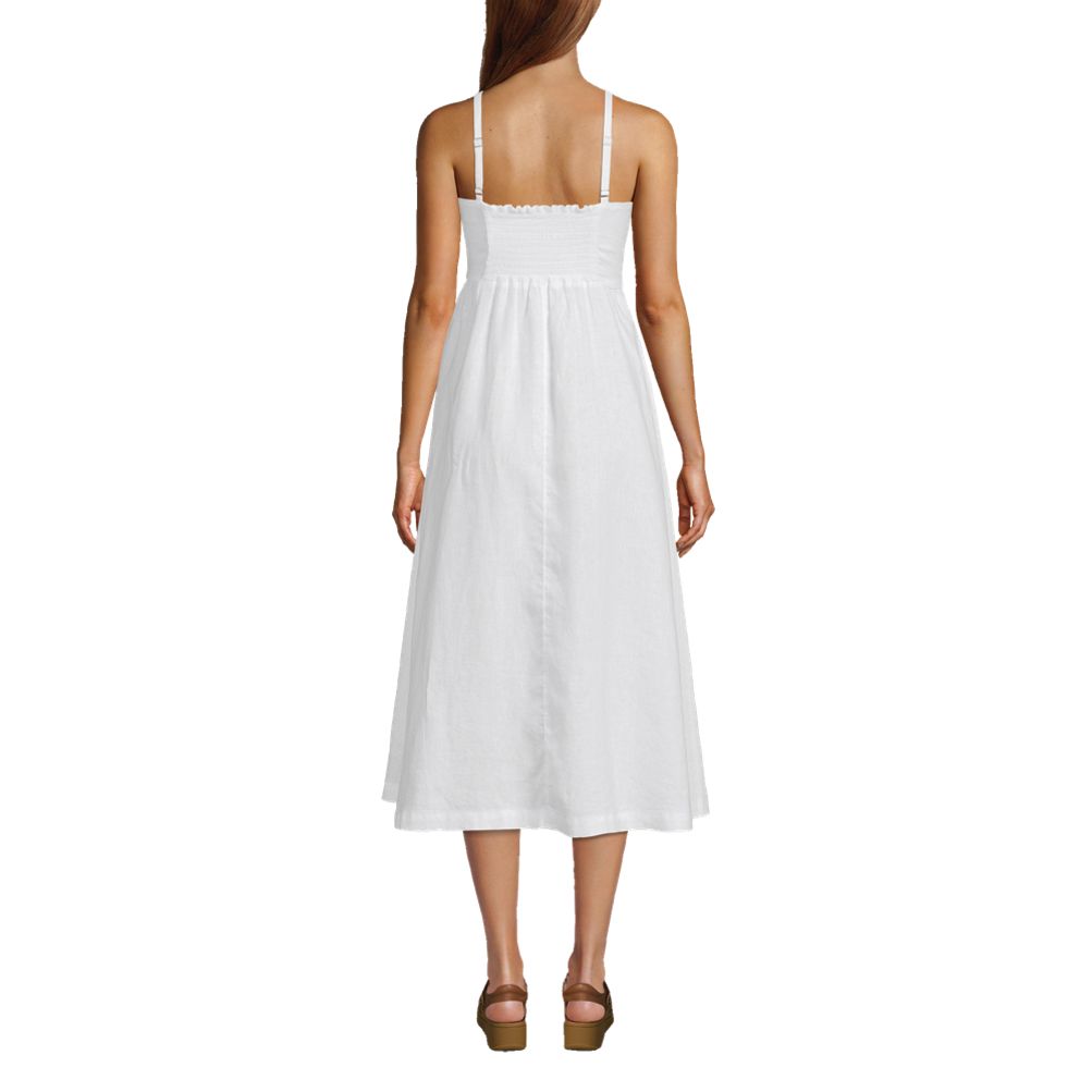 Women's Linen Sleeveless Midi Dress