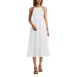 Women's Petite Linen Sleeveless Midi Dress, Front