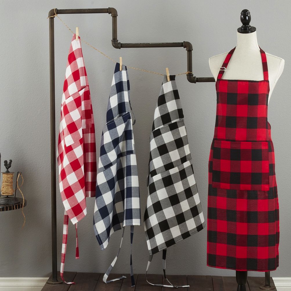 Black Brown Checkered Apron Cute Apron Brown Plaid Checker 