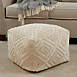 Saro Lifestyle Textured Geometric Design Cotton Floor Pouf, alternative image
